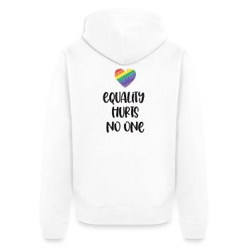 Mois de la fierté LGBT - L’égalité ne fait de mal à personne - Veste à capuche bio Premium Unisexe - blanc - Dos - Thijin (182cm)