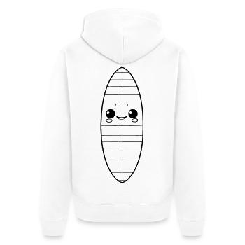 Surfboard Comic Look - Unisex Premium Organic Zip Hoodie - white - Back - Thijin (182cm)