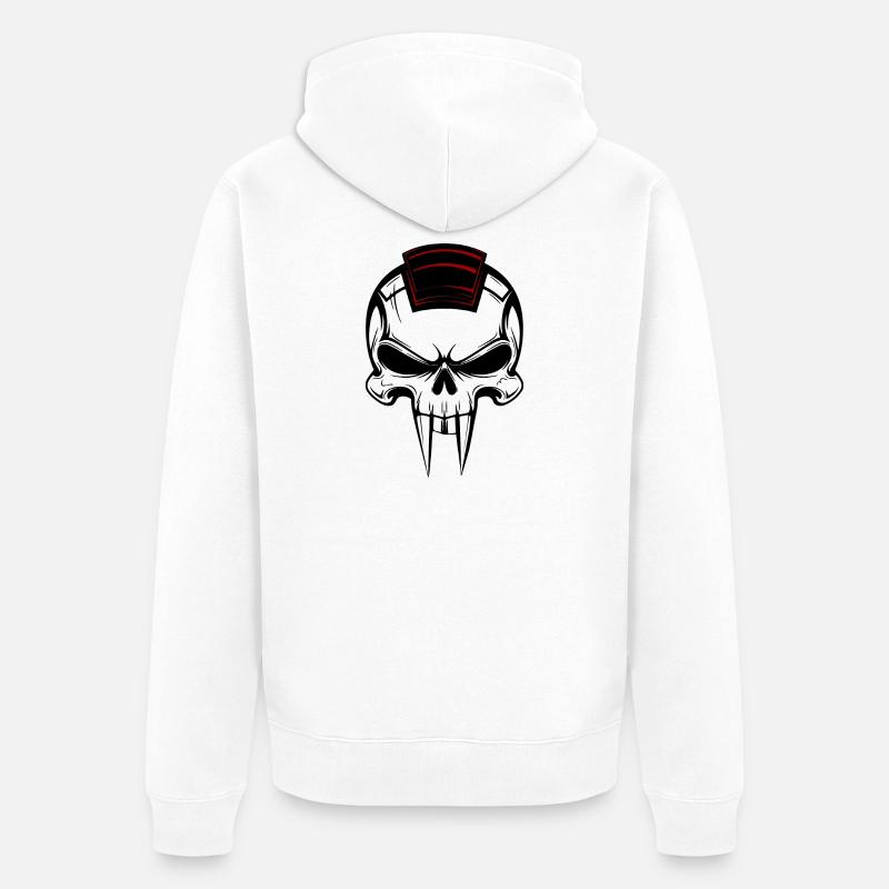 Crâne de vampire - Veste à capuche bio Premium Unisexe - blanc