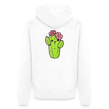 Cactus - Unisex Premium Organic Zip Hoodie - white - Back - Thijin (182cm)