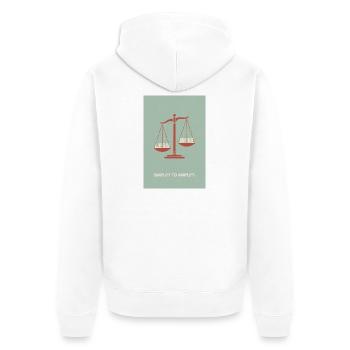 Less is More – Balance Poster Design - Unisex Premium Organic Zip Hoodie - white - Back - Thijin (182cm)