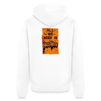 Grunge Halloween T-shirt 31 October All We Need Is - Unisex Premium Organic Zip Hoodie - white - Back - Thijin (182cm)