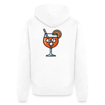 Orange Spritz Glas mit Eis - Unisex Premium Organic Zip Hoodie - white - Back - Thijin (182cm)