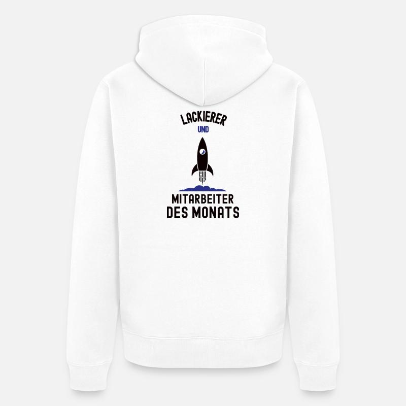 Mitarbeiter des Monats Lackierer Bester Maler - Unisex Premium Bio Zip Hoodie - Weiß