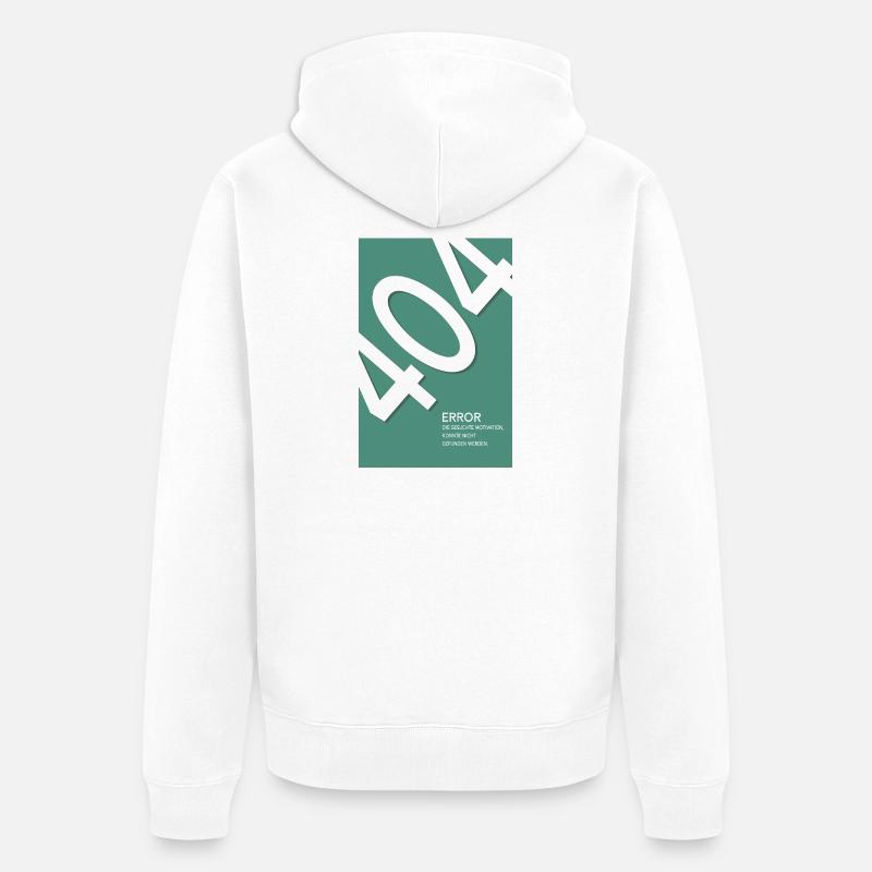 Error 404 Motivation Not Found - Unisex Premium Bio Zip Hoodie - Weiß