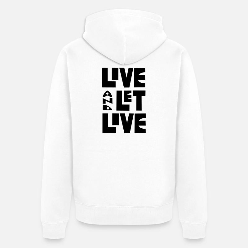 Vivre et laisser vivre par Cean - Veste à capuche bio Premium Unisexe - blanc