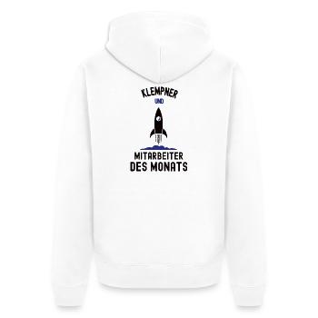 Employé du mois Plombier Installateur - Veste à capuche bio Premium Unisexe - blanc - Dos - Thijin (182cm)