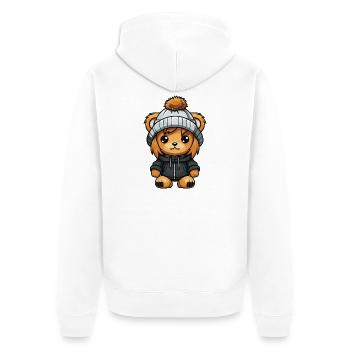 Lion Hiver Animal Bébé Bande Dessinée - Veste à capuche bio Premium Unisexe - blanc - Dos - Thijin (182cm)