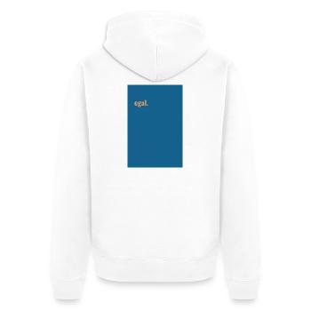 All the same. Blue-Peach Minimalism - Unisex Premium Organic Zip Hoodie - white - Back - Thijin (182cm)