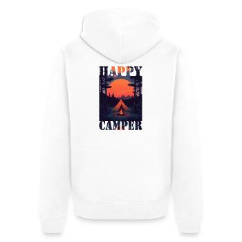 Campeur heureux - Veste à capuche bio Premium Unisexe - blanc - Dos - Thijin (182cm)