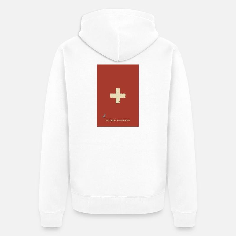 Sacré fromage – c’est la Suisse ! - Veste à capuche bio Premium Unisexe - blanc