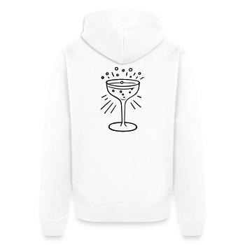 Glasblasen und strahlende Linien - Unisex Premium Bio Zip Hoodie - Weiß - Hinten - Thijin (182cm)