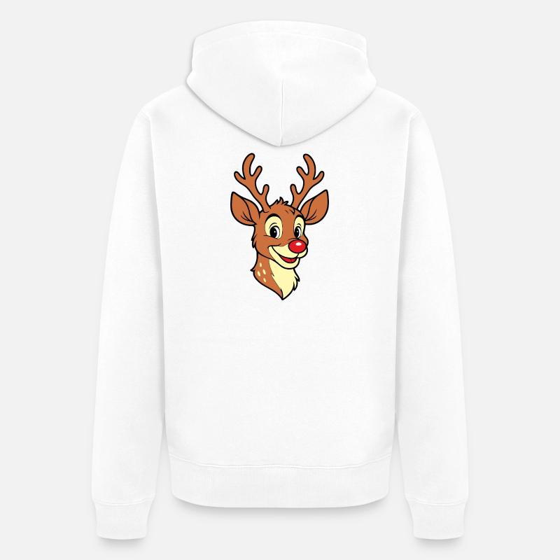Papa Renne Rudolph Noël Joyeux Nom - Veste à capuche bio Premium Unisexe - blanc