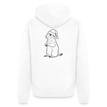 Suricate de Noël avec chapeau – Style mignon - Veste à capuche bio Premium Unisexe - blanc - Dos - Thijin (182cm)