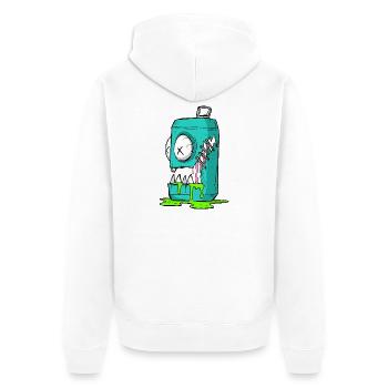 Monster Box Cartoon Comic - Unisex Premium Organic Zip Hoodie - white - Back - Thijin (182cm)