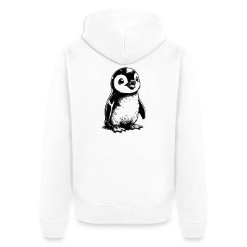 Knuffiger Eisbewohner Baby Pinguin Kinder Style - Unisex Premium Organic Zip Hoodie - white - Back - Thijin (182cm)