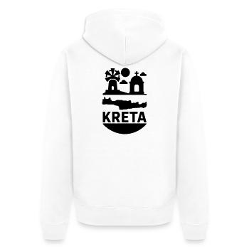Île monumentale de Crète, Grèce - Veste à capuche bio Premium Unisexe - blanc - Dos - Thijin (182cm)