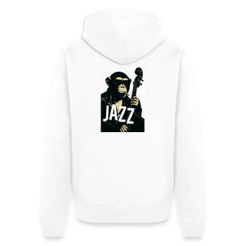 Jazz Monkey Noir Tee - Veste à capuche bio Premium Unisexe - blanc - Dos - Thijin (182cm)