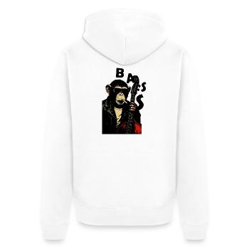 Monkey Bass Rebel - Unisex Premium Bio Zip Hoodie - Weiß - Hinten - Thijin (182cm)