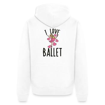 J’adore les cœurs de danseurs de ballet - Veste à capuche bio Premium Unisexe - blanc - Dos - Thijin (182cm)