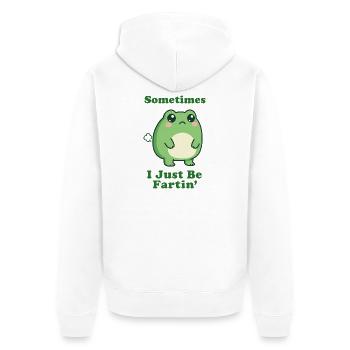 Sometimes I Just Be Fartin' Frog - Unisex Premium Organic Zip Hoodie - white - Back - Thijin (182cm)