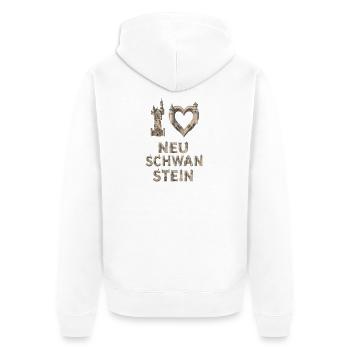 J’adore Neuschwanstein – Architecture de château - Veste à capuche bio Premium Unisexe - blanc - Dos - Thijin (182cm)
