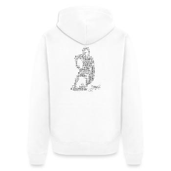 Clear floorball motif for every day - Unisex Premium Organic Zip Hoodie - white - Back - Thijin (182cm)
