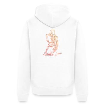 Un motif de floorball clair pour chaque jour - Veste à capuche bio Premium Unisexe - blanc - Dos - Thijin (182cm)