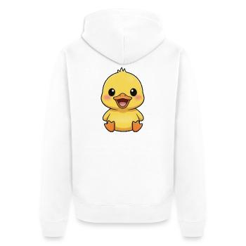 Süße Ente Cartoon Lachen Freude Brüllen - Unisex Premium Bio Zip Hoodie - Weiß - Hinten - Thijin (182cm)