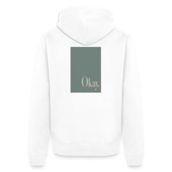 Minimal Art Poster Okay. - Unisex Premium Organic Zip Hoodie - white - Back - Thijin (182cm)