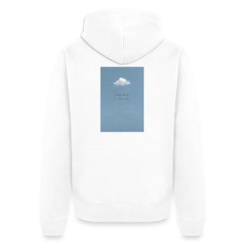Un pas reste en avant – affiche minimale - Veste à capuche bio Premium Unisexe - blanc - Dos - Thijin (182cm)