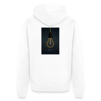 Light it up – Modern Neon Poster in Warm Orange - Unisex Premium Organic Zip Hoodie - white - Back - Thijin (182cm)