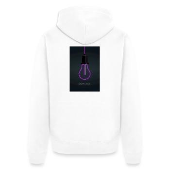Affiche Créative de Mode Néon - Veste à capuche bio Premium Unisexe - blanc - Dos - Thijin (182cm)