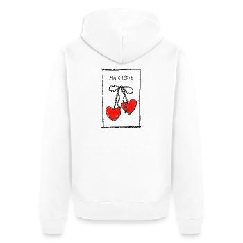 Ma Chérie Heart Necklace - Unisex Premium Organic Zip Hoodie - white - Back - Thijin (182cm)