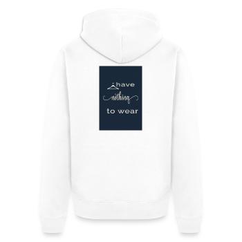 I Have Nothing to Wear – Navy Style - Unisex Premium Bio Zip Hoodie - Weiß - Hinten - Thijin (182cm)