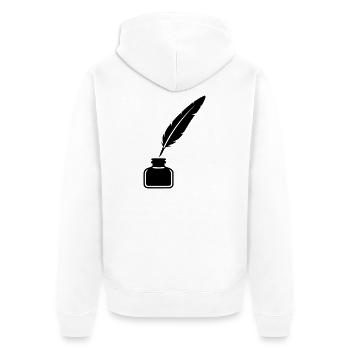 Silhouette de l’encrier en plume - Veste à capuche bio Premium Unisexe - blanc - Dos - Thijin (182cm)