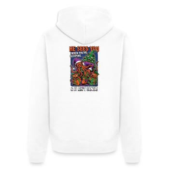 He Sees You Horror Christmas - Unisex Premium Organic Zip Hoodie - white - Back - Thijin (182cm)