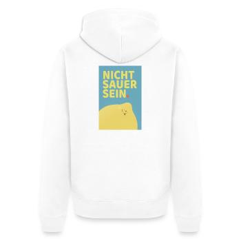 Don't Be Sour Funny Lemon Poster - Unisex Premium Organic Zip Hoodie - white - Back - Thijin (182cm)