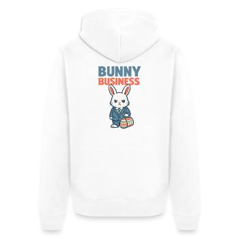 Osterhase in der Brusttasche Ostern - Unisex Premium Bio Zip Hoodie - Weiß - Hinten - Thijin (182cm)