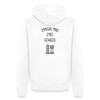I Can't I Have Chess Humor Club - Unisex Premium Organic Zip Hoodie - white - Back - Thijin (182cm)