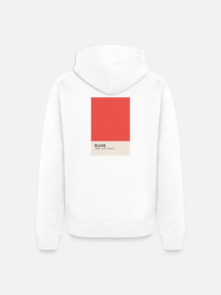 Ruhe entsteht durch Abstand Poster - Unisex Premium Bio Zip Hoodie - Weiß