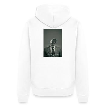 Privacy Is An Illusion Poster Minimal - Unisex Premium Bio Zip Hoodie - Weiß - Hinten - Thijin (182cm)