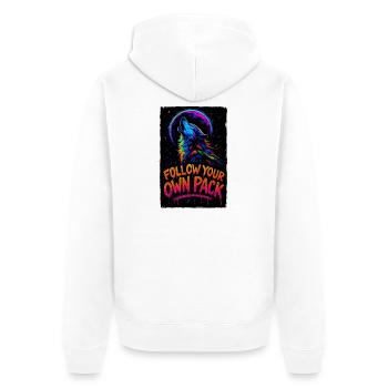 Loup Alpha Multicolore Design Follow Your Own Pack - Veste à capuche bio Premium Unisexe - blanc - Dos - Thijin (182cm)