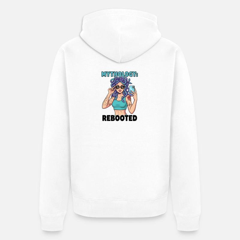 Mythologie moderne de Méduse relancée - Veste à capuche bio Premium Unisexe - blanc