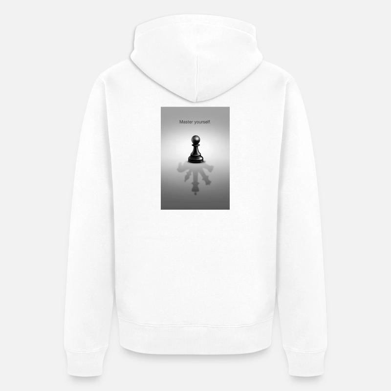 Master Yourself Minimal Mindset Design - Veste à capuche bio Premium Unisexe - blanc