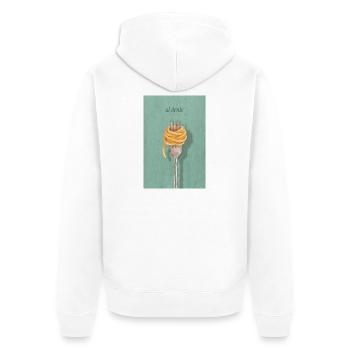 Pasta Gabel al dente Küchen Design - Unisex Premium Bio Zip Hoodie - Weiß - Hinten - Thijin (182cm)