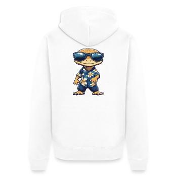 Vacances de bandes dessinées avec les lézards - Veste à capuche bio Premium Unisexe - blanc - Dos - Thijin (182cm)
