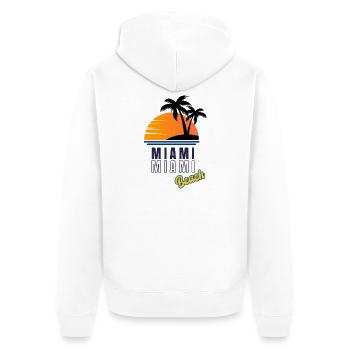 Miami Sunset Beach - Unisex Premium Organic Zip Hoodie - white - Back - Thijin (182cm)