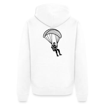 Gleitschirmfliegen - Unisex Premium Bio Zip Hoodie - Weiß - Hinten - Thijin (182cm)