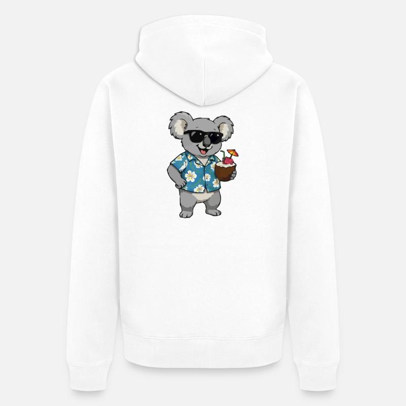 Koala Hawaii Cocktail - Veste à capuche bio Premium Unisexe - blanc